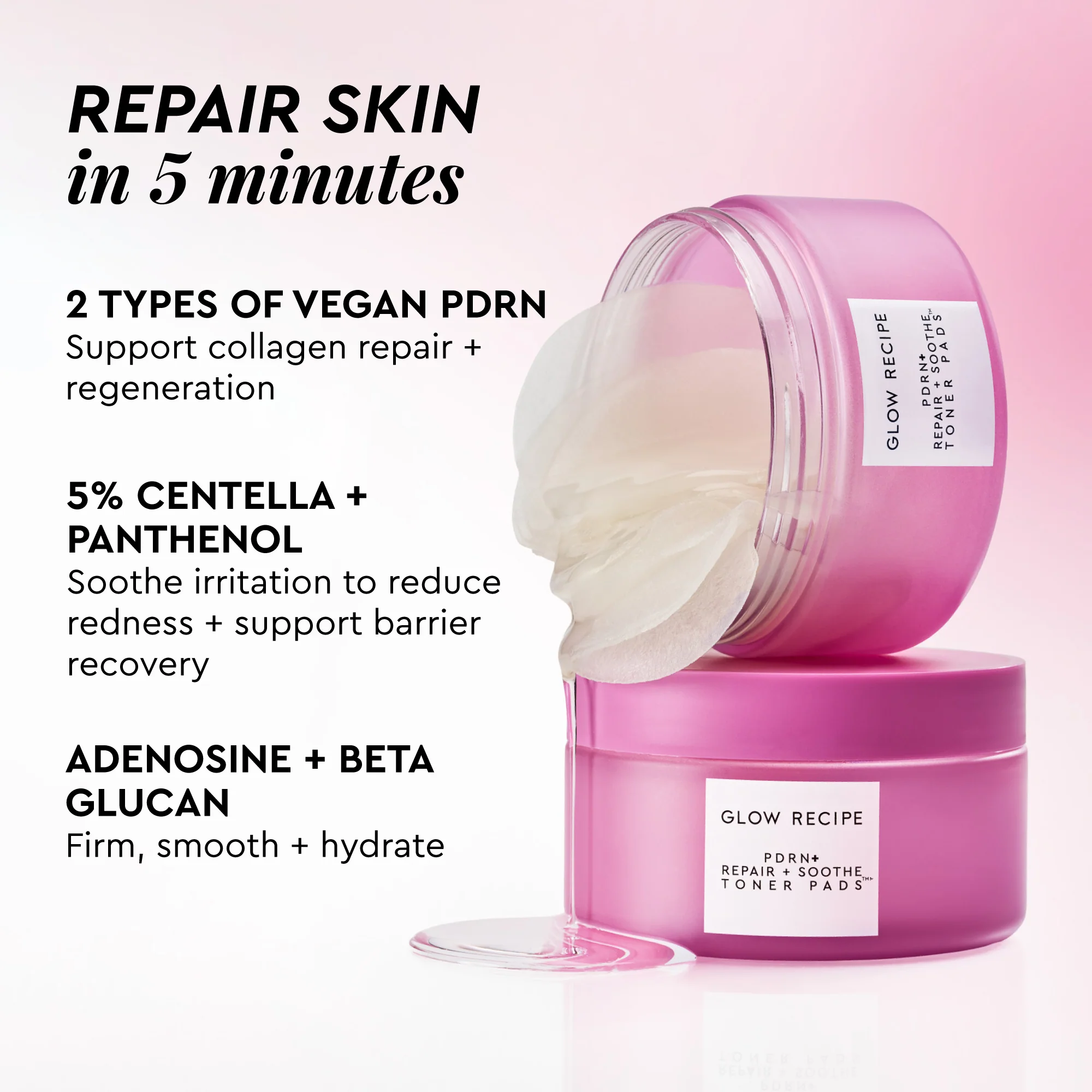 PDRN+ Repair + Soothe Korean Toner Pads - Image 5